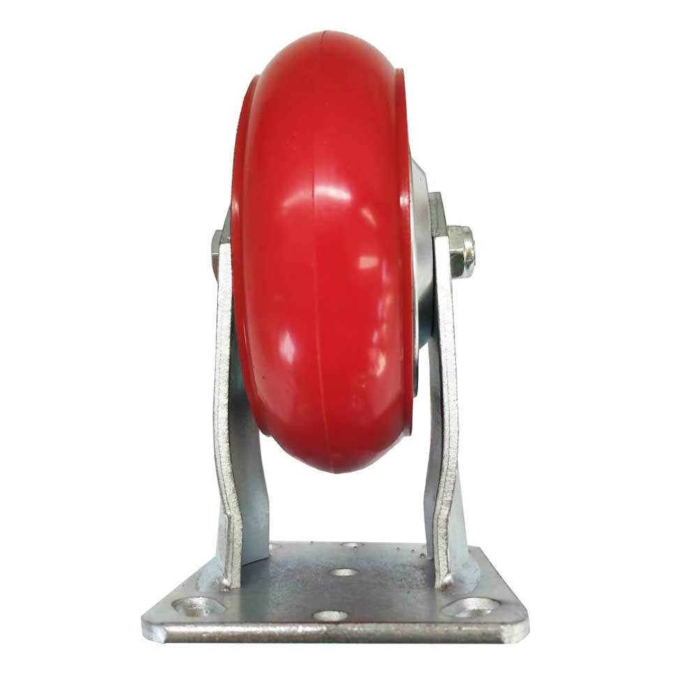 Heavy Duty Diameter 100 125 150 200 cm  Korean PU rethane Rigid Galvanized  Caster Wheel  Loading 500kg Wheel Width 50mm