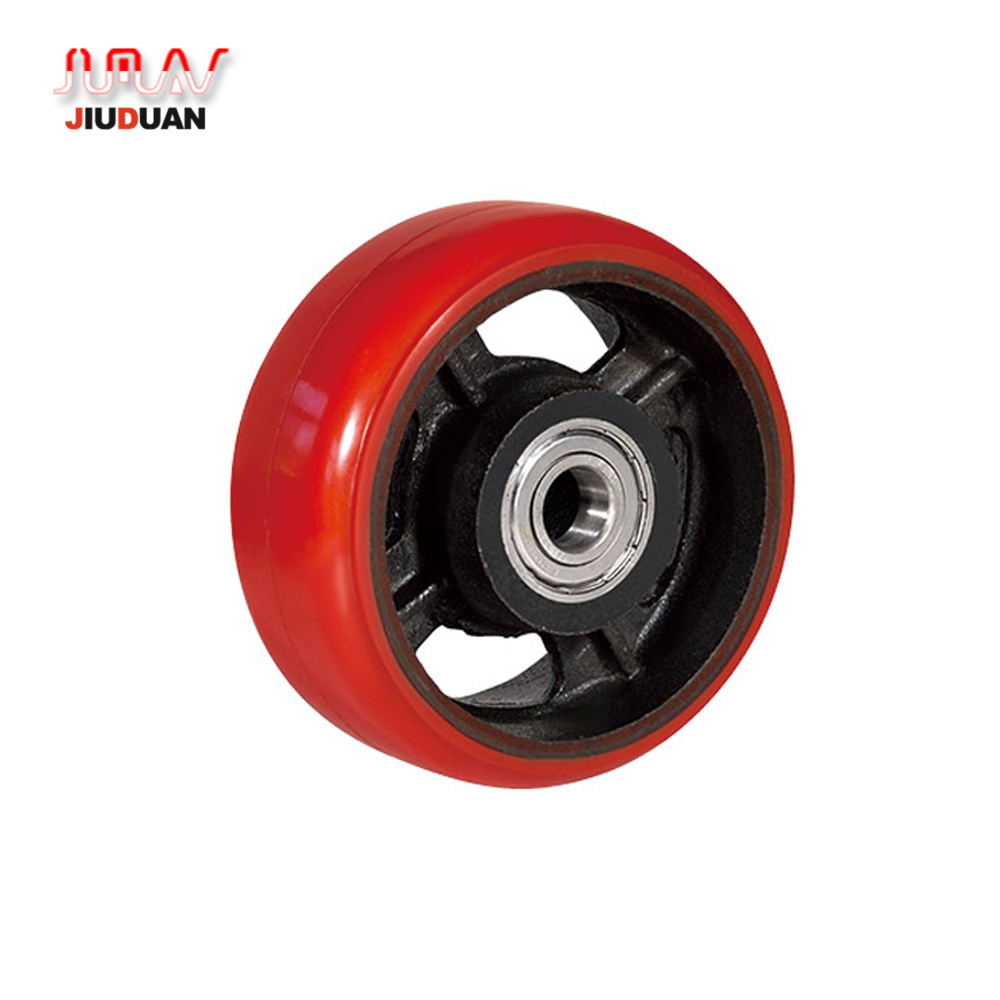 Heavy Duty 6inch 8inch 10inch Roller Cast Iron Swivel Red PU Wheel Castor  China Supplier caster wheel 300kg