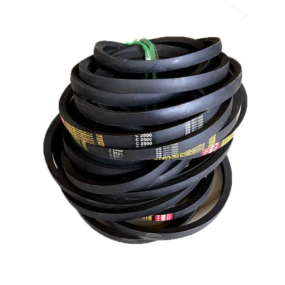 Wholesale Industrial Black  Ribbed  Wrapped Flat Rubber v belt  Material Three V belt C160