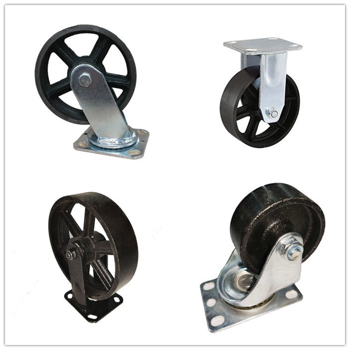 Heavy Duty  Black Cast Iron Caster Wheels 4 inch  5 inch 6 inch 8 inch  Steel Vintage Wheel Casters High Temperature  Casters