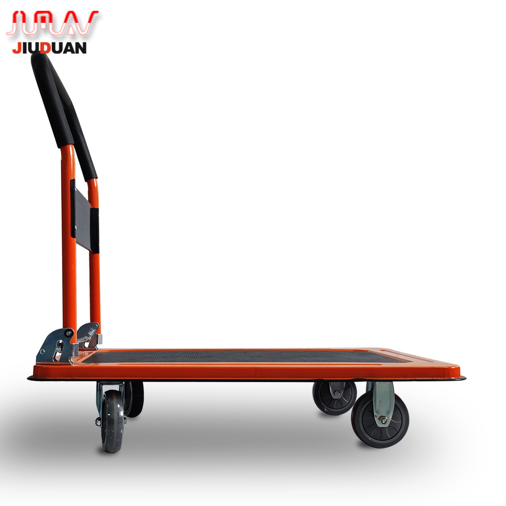 Heavy duty steel cart trolley 50*70cm 60*90cm Steel platform trolley 500kg 300kg Warehouse Hand Cart Platform Trolley