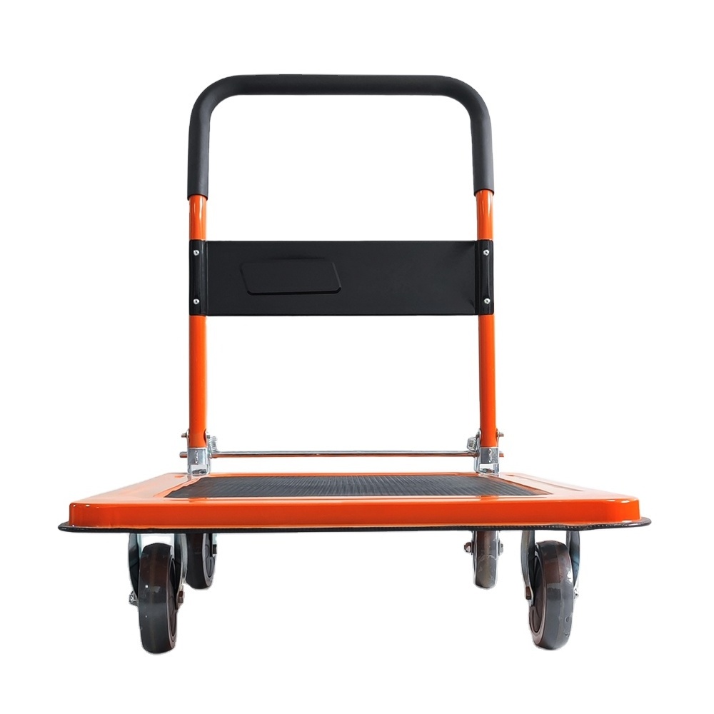 Heavy duty steel cart trolley 50*70cm 60*90cm Steel platform trolley 500kg 300kg Warehouse Hand Cart Platform Trolley