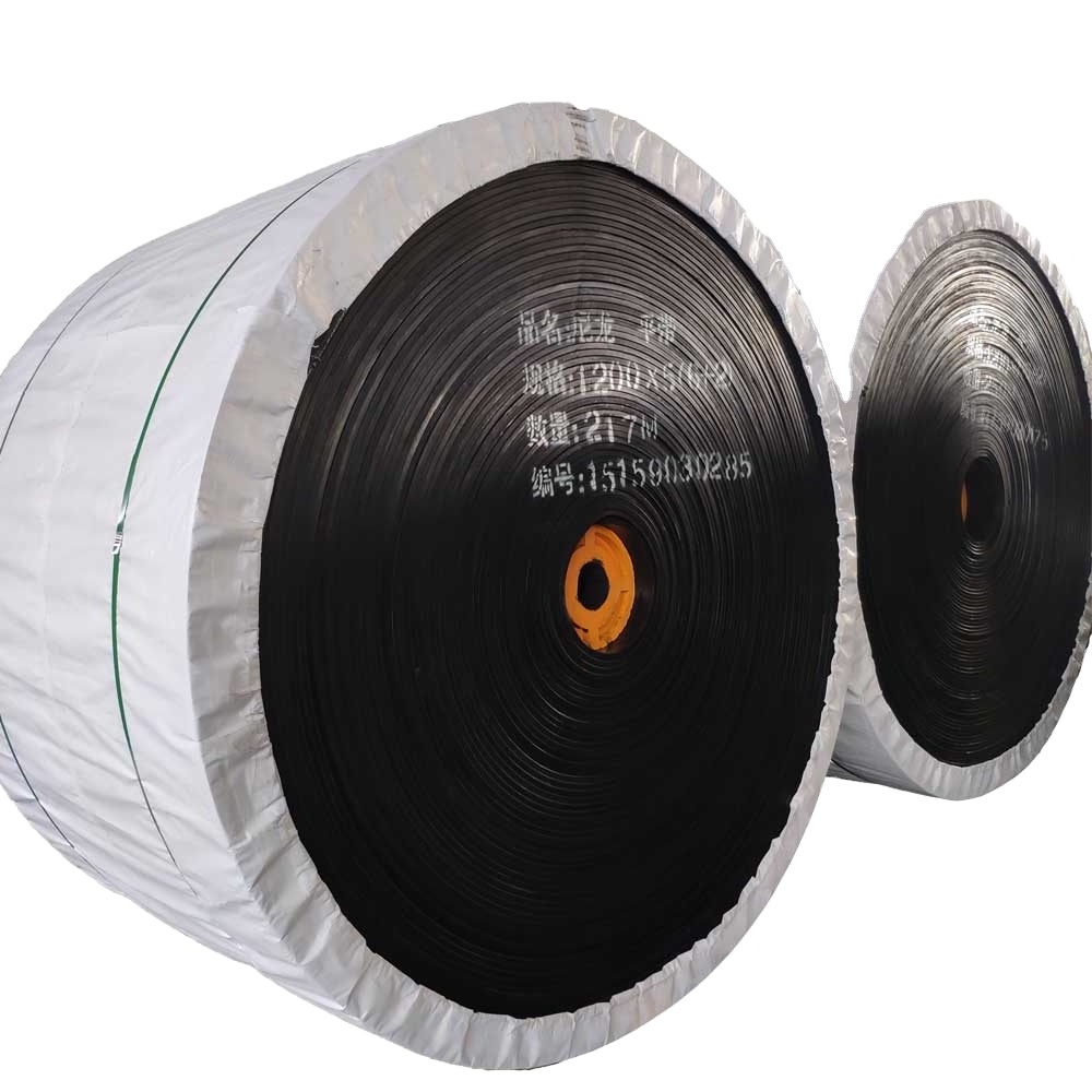 China high tensile strength industrial EP rubber flat /ribbed conveyor belt price