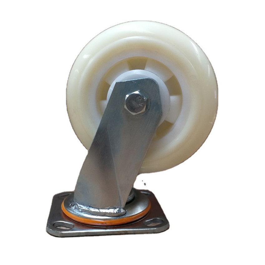 Nylon caster wheel heavy duty high strength plastic swivel/fixed industrial trolley casters with brake