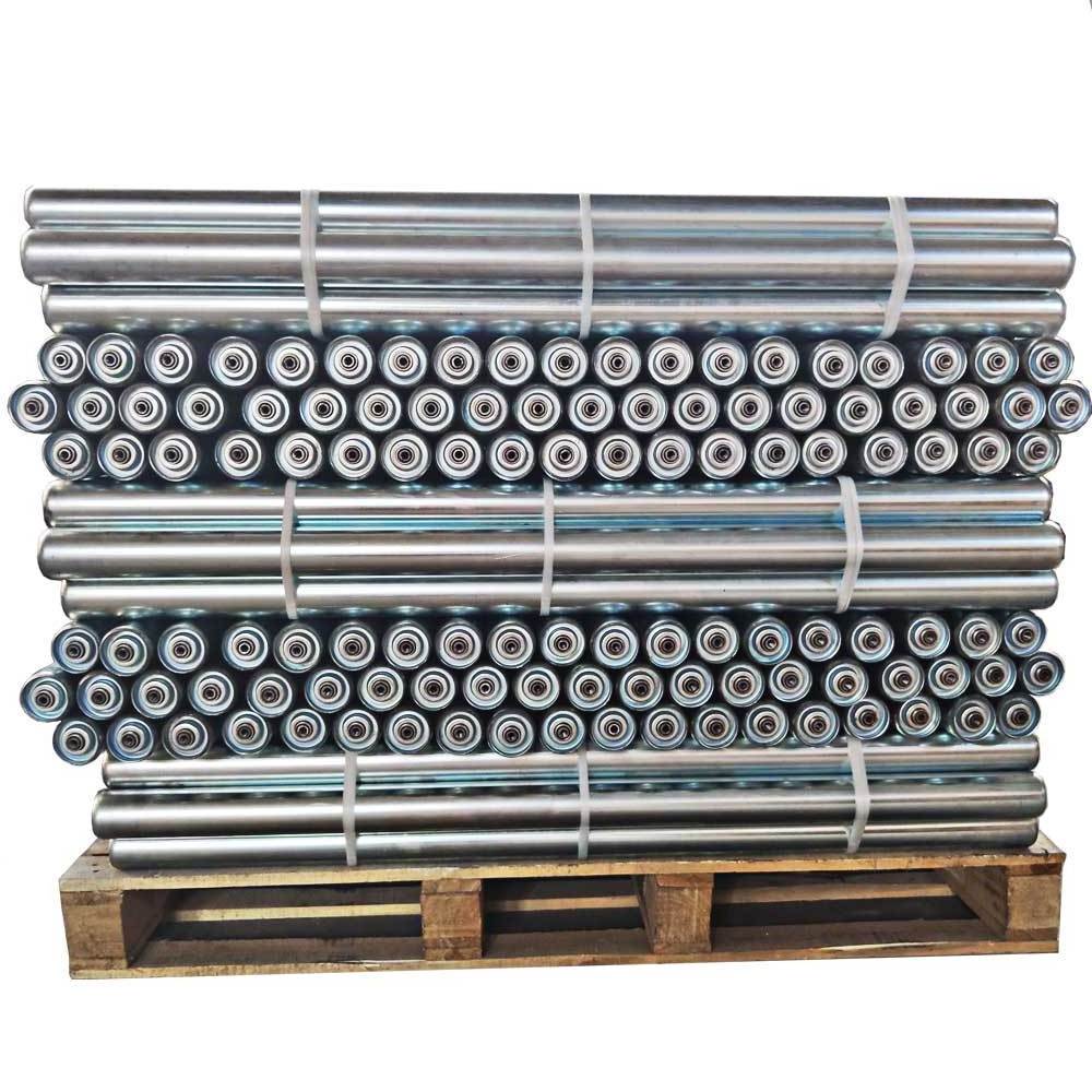 China Manufactured Material Handling Equipment Parts Steel Gravity Zinc-plated Conveyor Roller Idler