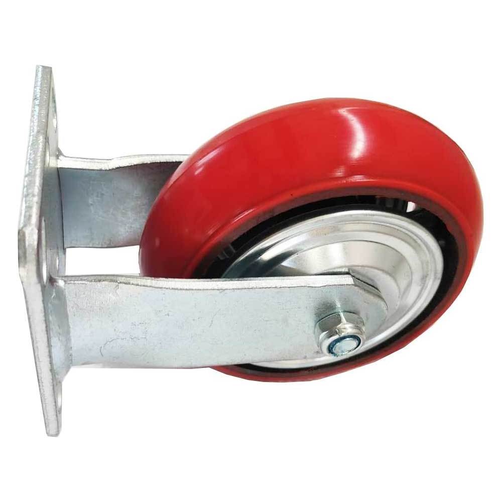 Heavy Duty Diameter 100 125 150 200 cm  Korean PU rethane Rigid Galvanized  Caster Wheel  Loading 500kg Wheel Width 50mm