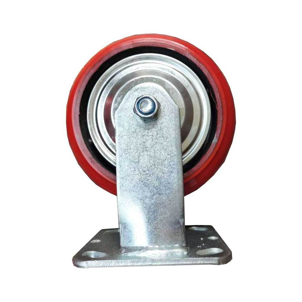 Heavy Duty Diameter 100 125 150 200 cm  Korean PU rethane Rigid Galvanized  Caster Wheel  Loading 500kg Wheel Width 50mm