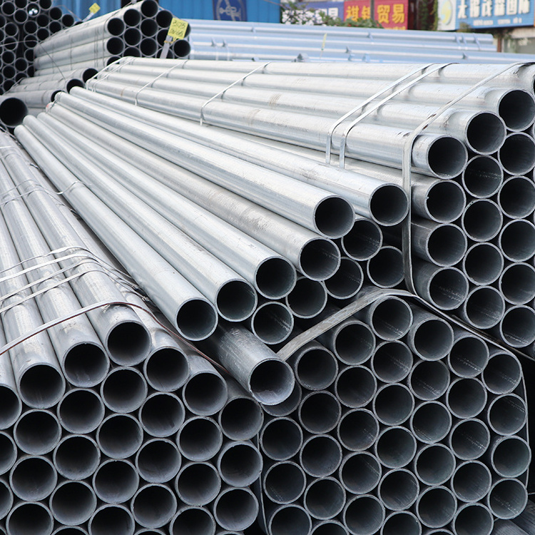 ASTM A500 Grade B  Q235 ASTM A252  Welded Black Steel Pipes  Carbon Straight Round  ERW Tube With Galvanized Surface 6m Length