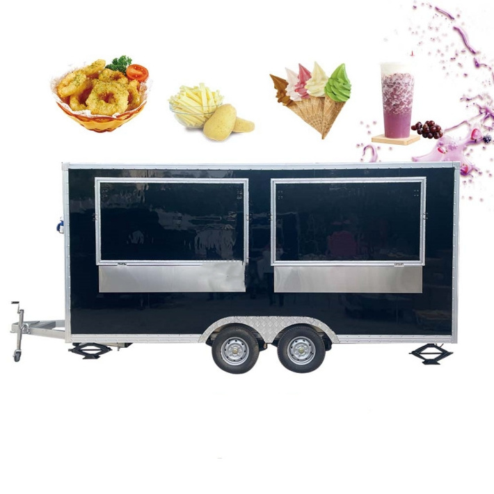 Mobile Tacos Truck Coffee Carts Restaurant BBQ Food Truck TRUTH Custom Size Grill Equipment Mobile Kitchen Van Fast Food Trailer