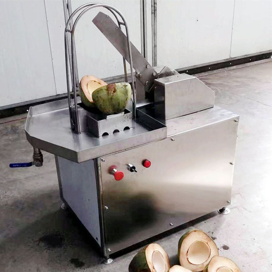 Fresh Coconut Water Extracting Machine Automatic Green Coconut Half Cutting Opening Machine Coconut Cutting