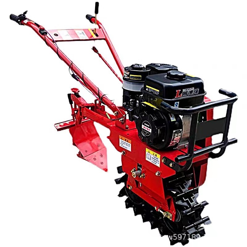 New Agricultural Chain Rail Micro Tiller Diesel Small Grass Cutting and Furrowing Machine Orchard Hand-held Plow