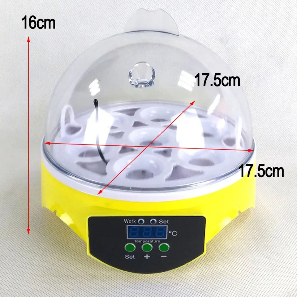 Mini Egg Incubator 7 Eggs Capacity Incubator Brood Machine Chicken Duck Egg Hatcher Electronic Automatic Incubator