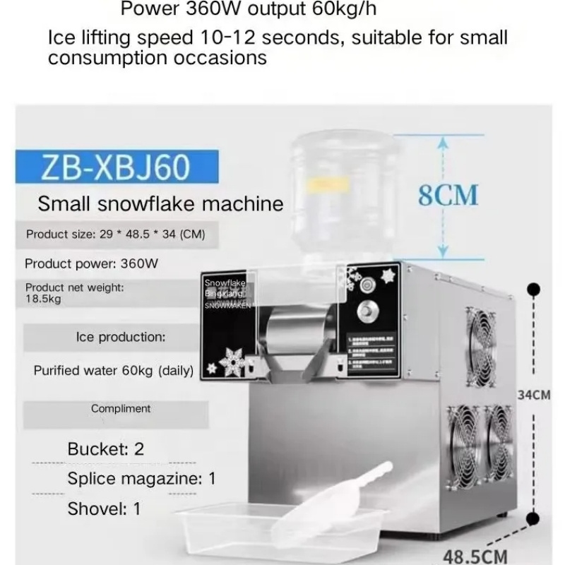 Mini Chocolate Milk Snow Ice Machine Commercial Restaurant Snowflake Ice Making Machine Multi-function Korean Bingsu Machine