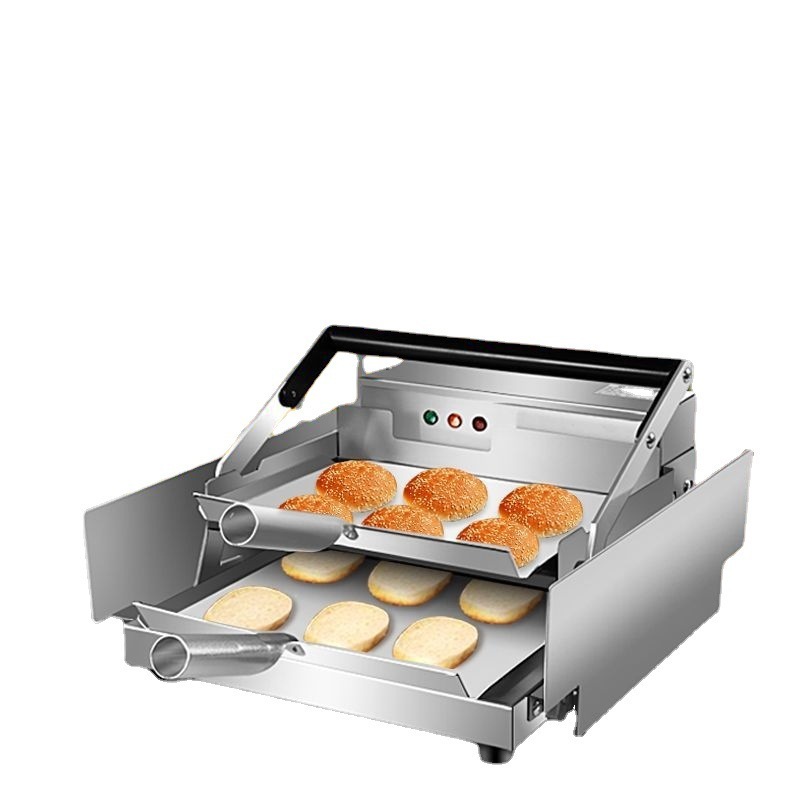 Commercial Small Hamburger Restaurant Equipment Heating Machine Double Hamburger Stove Automatic Toaster