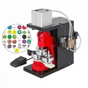 Automatic Pin Badge Maker Button Making Machine Pneumatic Badge Making Machine 25 32 37 44 50 56  58 75mm