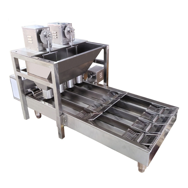 Fully Automatic Electric 12 Molds Donut Machines Industrial Donut Machinery Ring 4 -row Fried Donut Making Machine