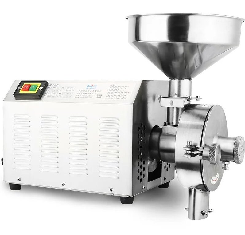 Mini Coffee Wheat Maize Spice Rice Pepper Chili Soy Cereal Flour Milling Grinding Equipment Machine Stainless Steel 2500w