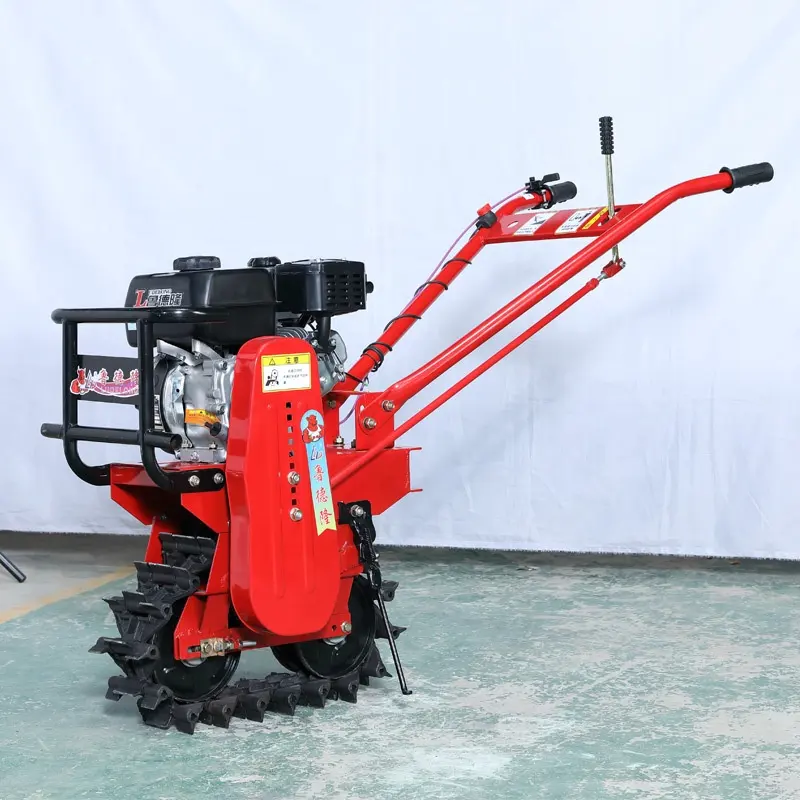 New Agricultural Chain Rail Micro Tiller Diesel Small Grass Cutting and Furrowing Machine Orchard Hand-held Plow