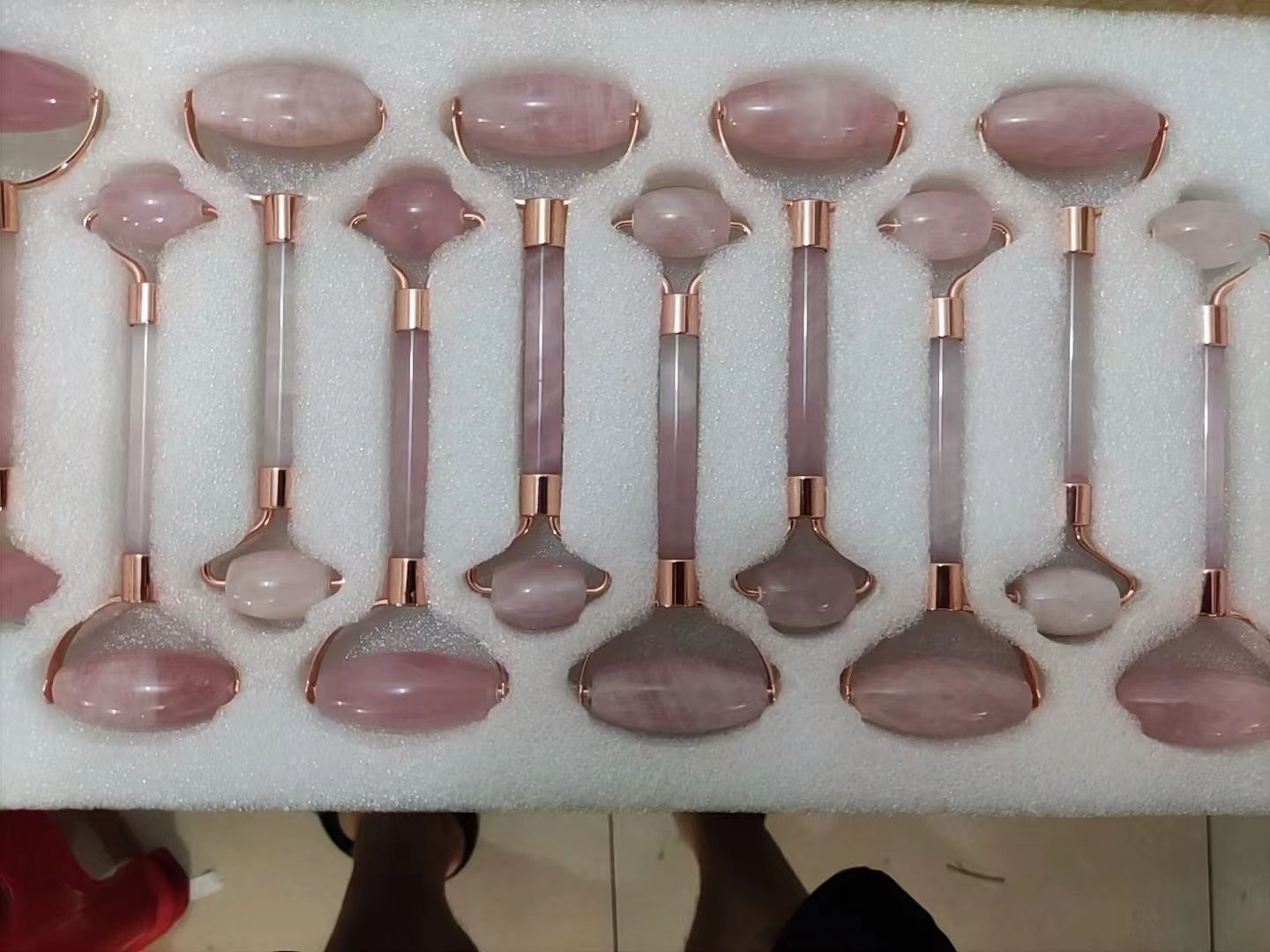 Best Seller Rose Quartz Pink Crystal Stone Gua Sha Jade Roller Rose Jade Roller And Gua Sha Massager Jade Guasha Set