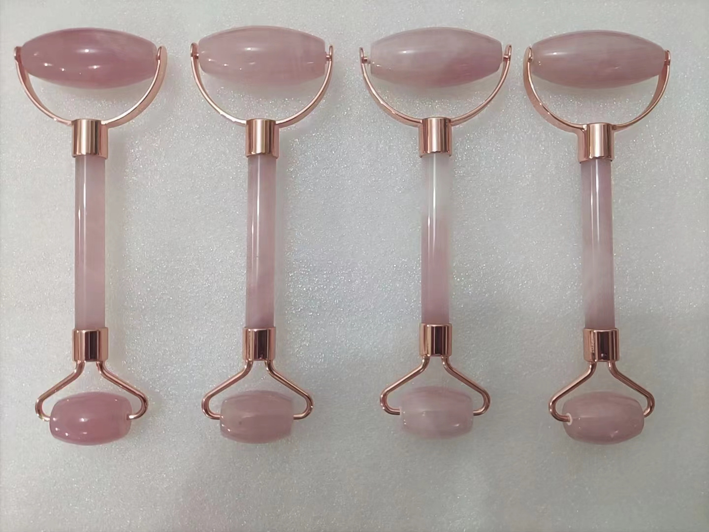 Best Seller Rose Quartz Pink Crystal Stone Gua Sha Jade Roller Rose Jade Roller And Gua Sha Massager Jade Guasha Set