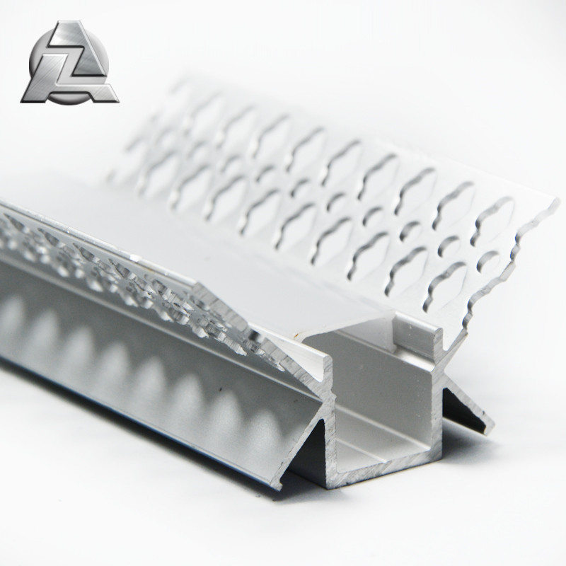 Aluminum alloy drywall plaster ceiling recessed led linear light channel extrusion profile for led lamp tape strip