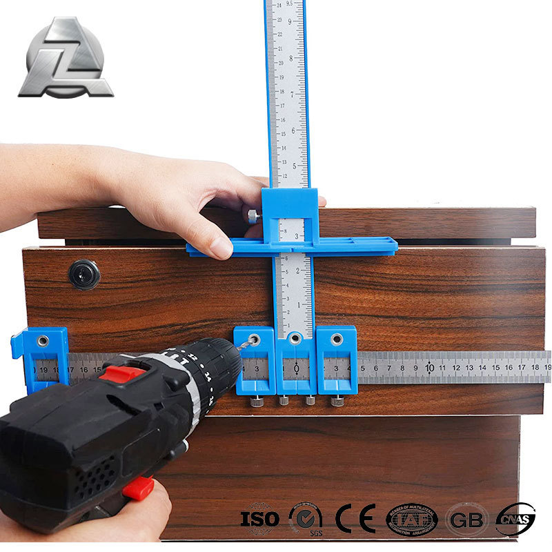 Cabinet pull template hardware jig punch handle locator wood drilling doweling tool