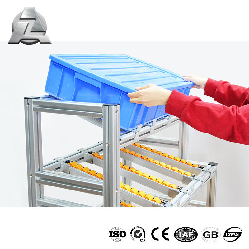 2024 latest design industrial modular t slot linear profile fluent storage roller shelves