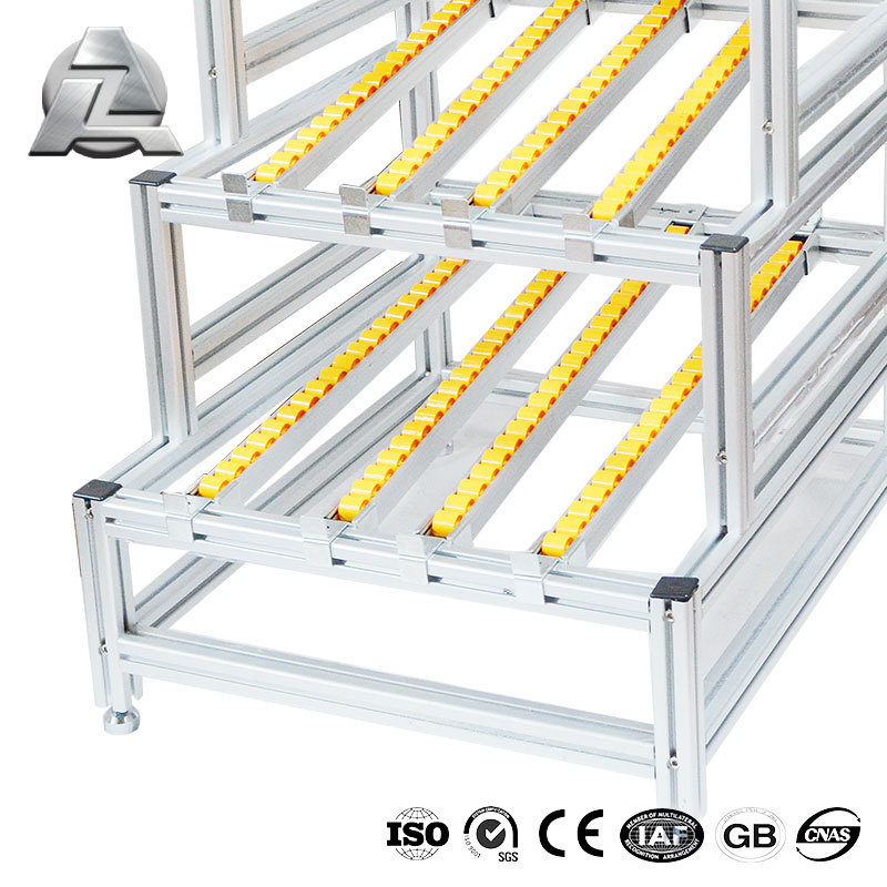 2024 latest design industrial modular t slot linear profile fluent storage roller shelves