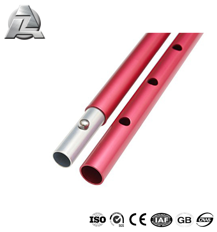 7001 series aluminum telescopic pole with spring button lock