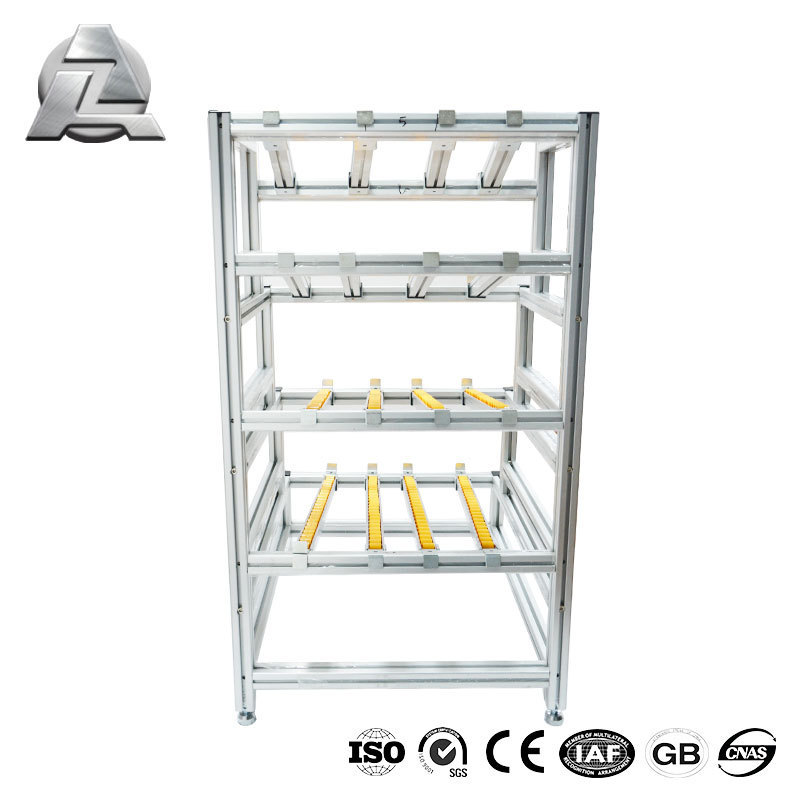 2024 latest design industrial modular t slot linear profile fluent storage roller shelves