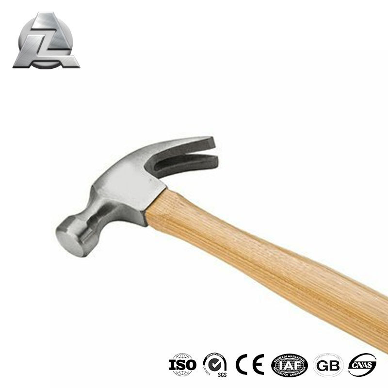 Professional carpenter 4oz 6oz 8oz 16oz 20oz 22oz 27oz chrome milling face antislip claw hammer with wooden handle