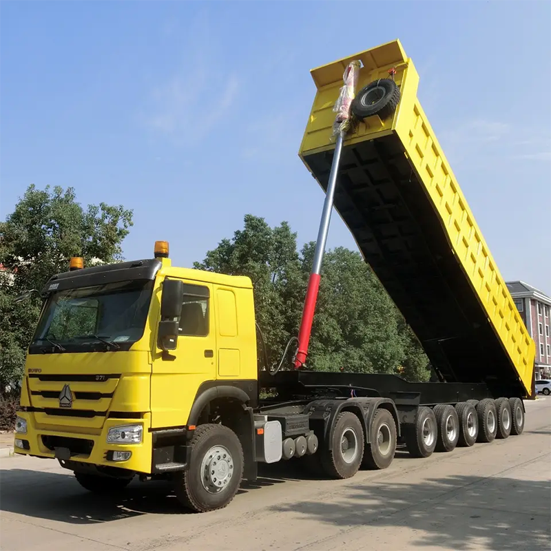 Hydraulic End Rear Dump Semi Truck Trailer Rear Tipper Truck Trailer For Sale