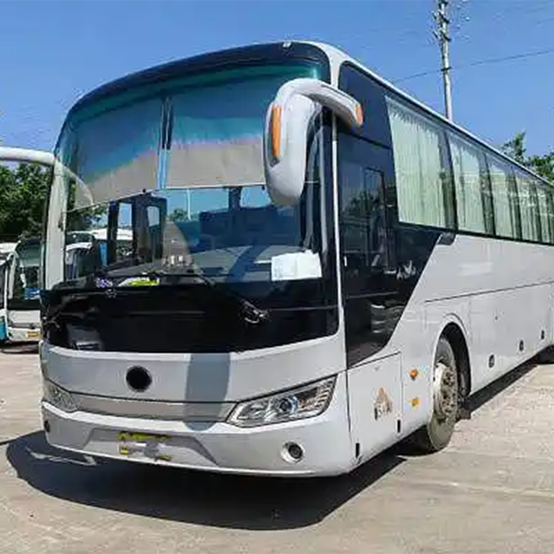 Manual Diesel Used  Bus Double Door 55 Seater Leather Seats Luxury Bus With Air Conditioner