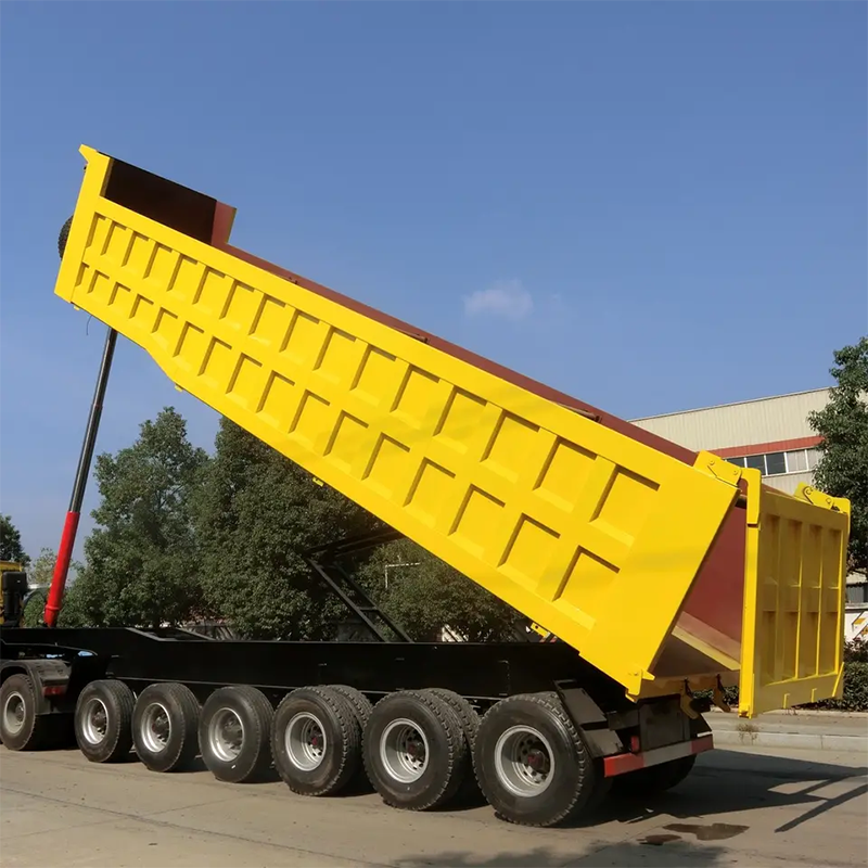 Hydraulic End Rear Dump Semi Truck Trailer Rear Tipper Truck Trailer For Sale