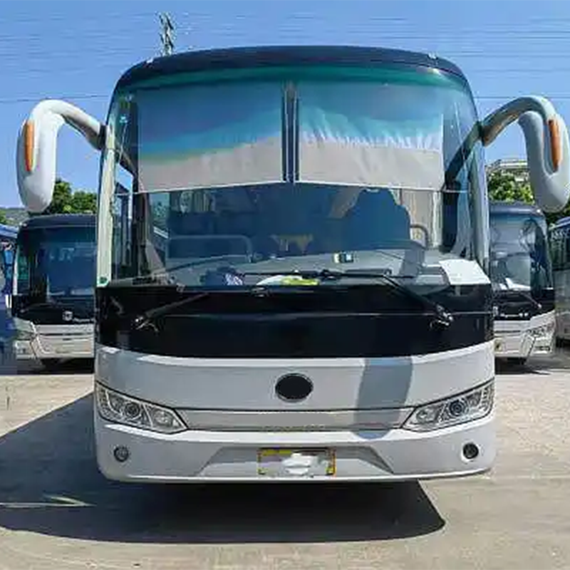 Manual Diesel Used  Bus Double Door 55 Seater Leather Seats Luxury Bus With Air Conditioner