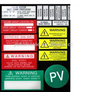 19pcs/Set PV Solar Label kit Electrical Compliance Warning Label Special for Australian Solar Power System Hot seller **L**