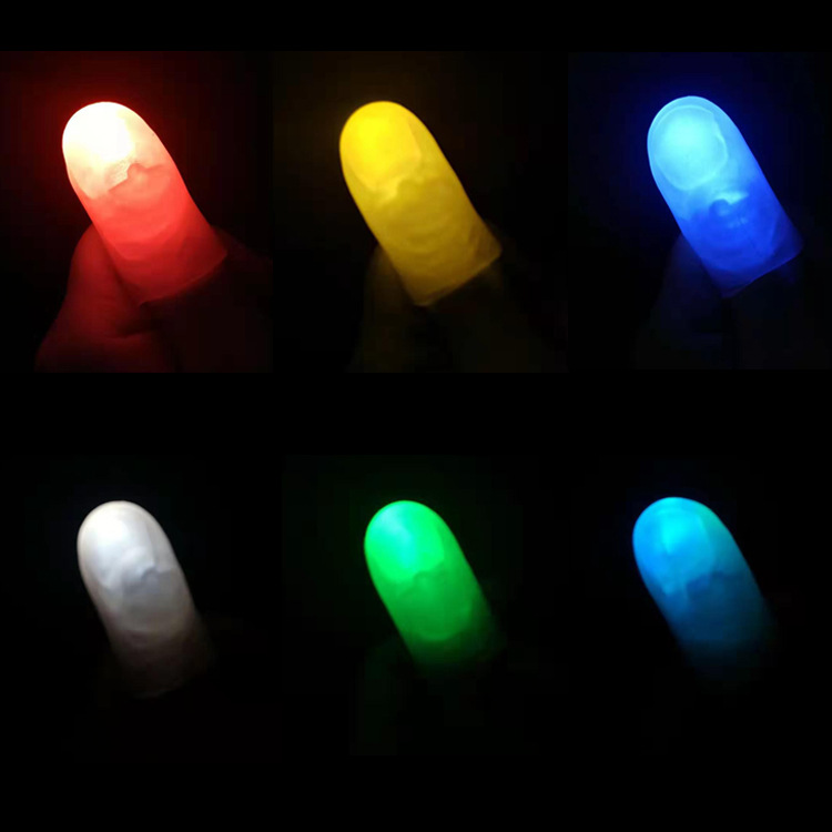 JELO High Quality LED Finger Light Adult Size Magic Thumb tip Flashing Lights Thumbs Tricks for Halloween party