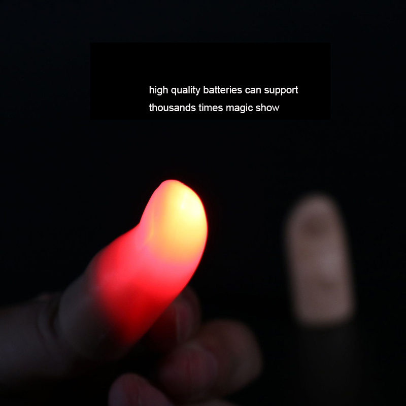 JELO High Quality LED Finger Light Adult Size Magic Thumb tip Flashing Lights Thumbs Tricks for Halloween party