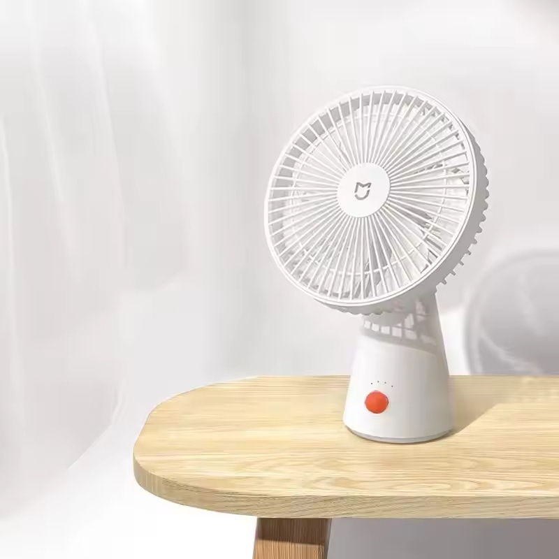 XIAOMI Mijia Portable Desk Fan USB Rechargeable Handheld Mini Electric Fans Cordless Air Cooling Small Fan 4 Gears Speed