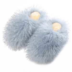 Wholesale direct sales of fluffy fur slippers, customized sheepskin slippers