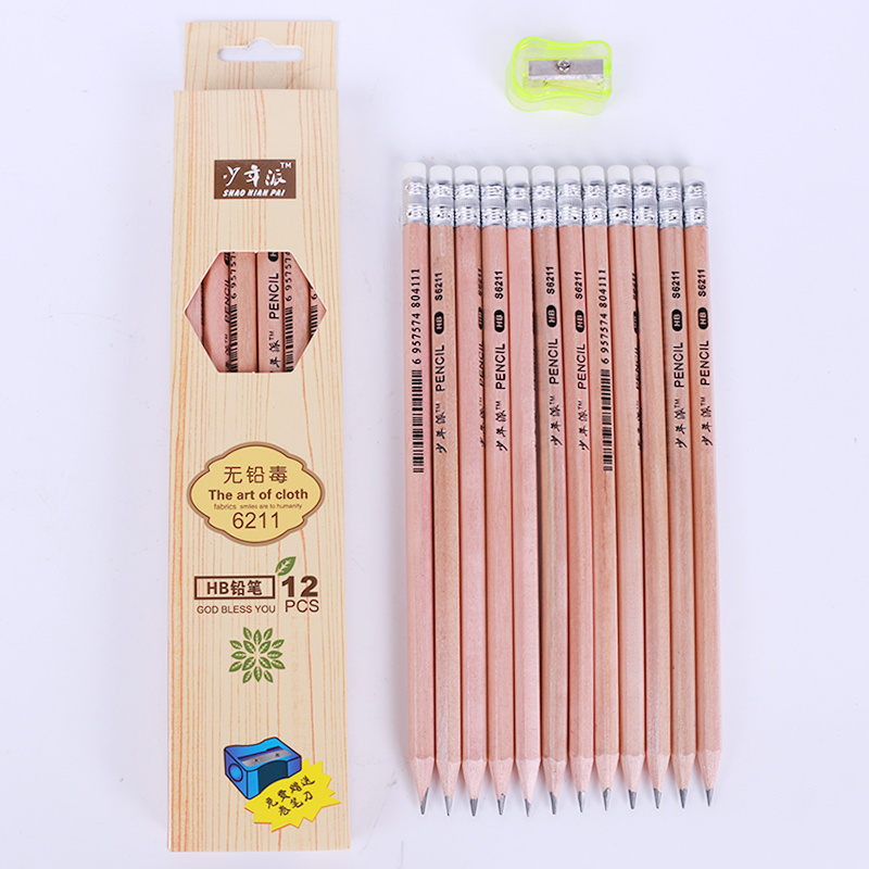 Environmental  wholesale natural wood pencils non-toxic safety kids pencil  standard HB pencil sets