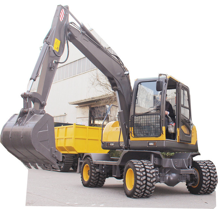 6.6ton Earth moving machinery  9 ton Tires Track excavator 6 ton 7 ton 8 ton Wheel Crawler Excavators made in China by Jiulin