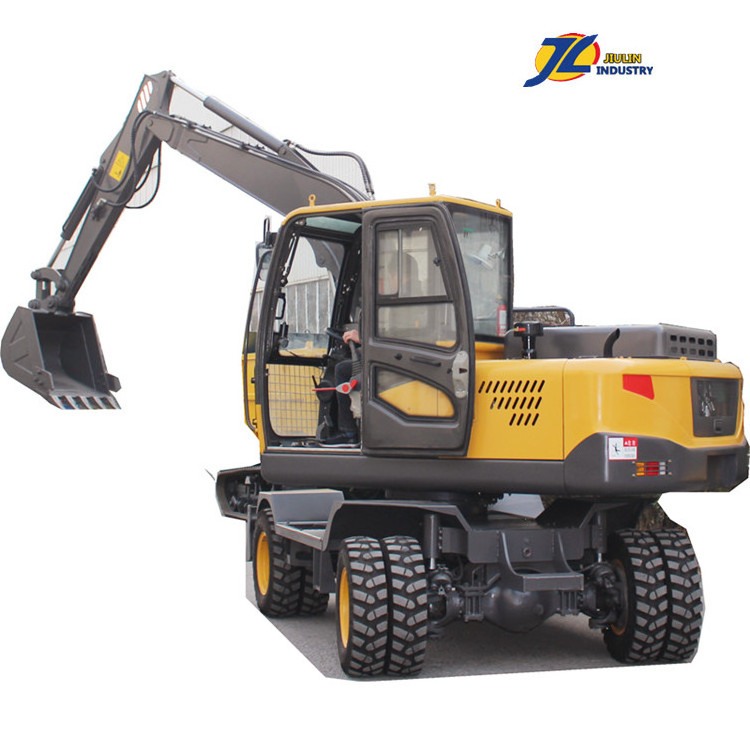 6.6ton Earth moving machinery  9 ton Tires Track excavator 6 ton 7 ton 8 ton Wheel Crawler Excavators made in China by Jiulin