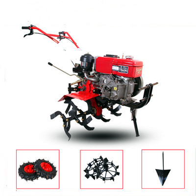 JIULIN Mini Rotary Tiller Power Tiller Small Agricultural Land Machine 9 HP Cultivator made in china