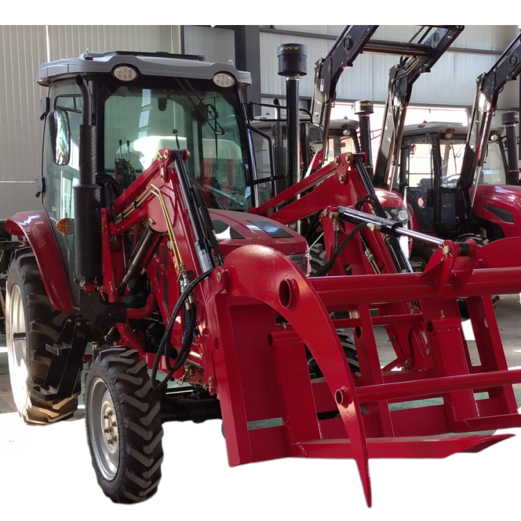 Front end loader and Fork -Agricultural 50hp 55hp 60hp 70hp 80hp Tractor with Front End Loader and Backhoe