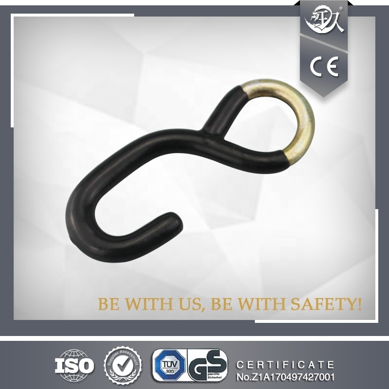 Rubber Coated J Type Safety Pins Safety Hook For Tie Down Strap