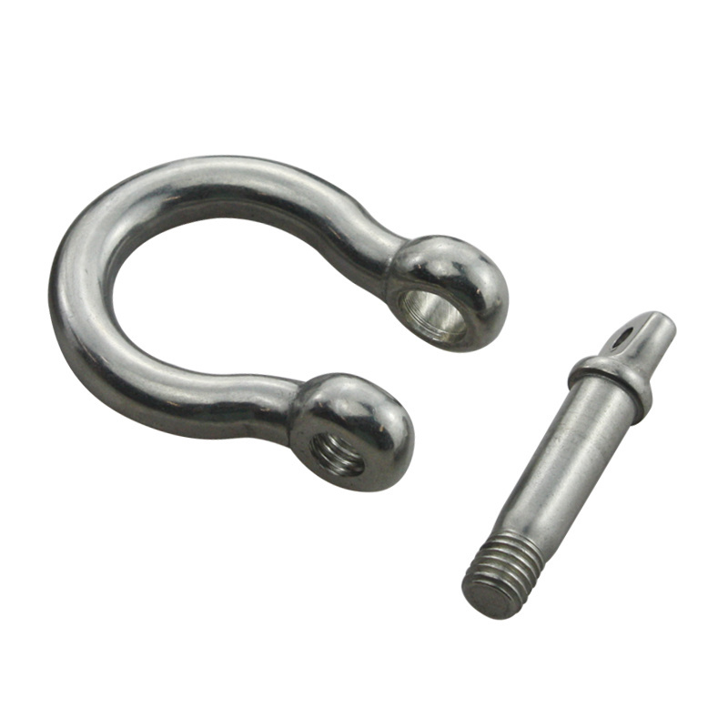 High quality rigging hardware Stainless steel European style Bow Shackle with safety pin