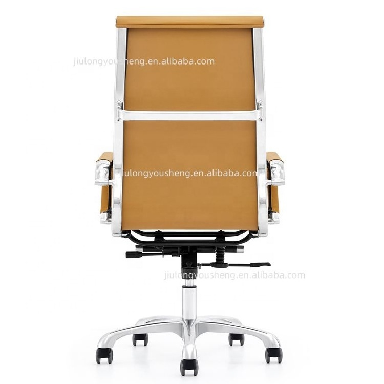 High Back Office Chair Leather Executive Desk Chair Ergonomic PU Swivel Modern Leisure Chair