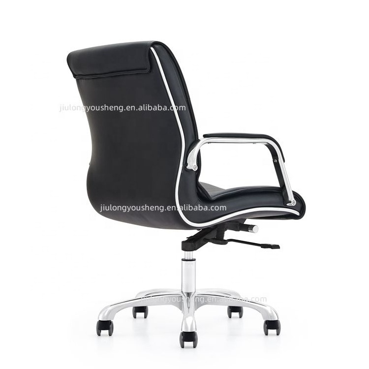 Heavy Duty Chair Bureau with Aluminum Alloy Base Leather Ergonomic Office Chair Revolving Office Chair Wheels