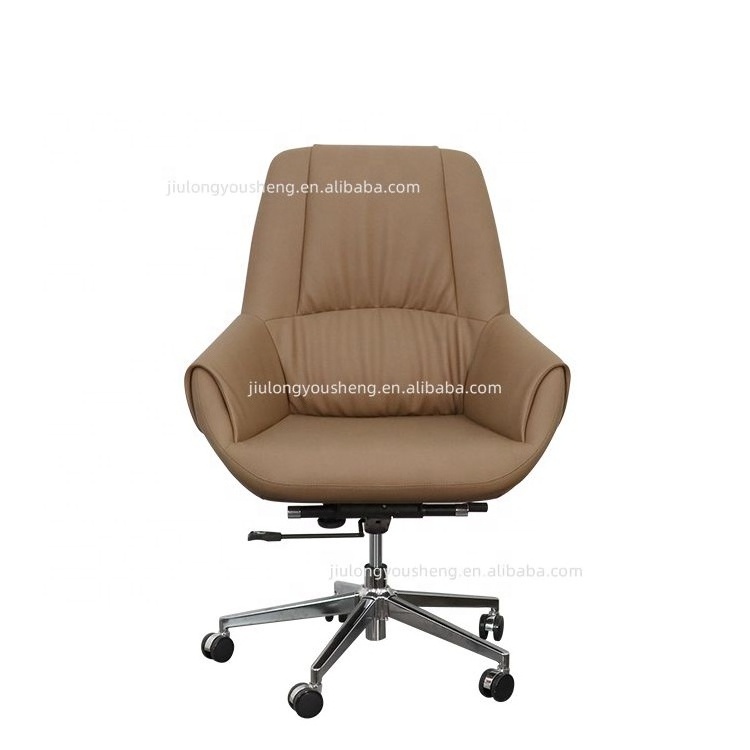 New Design Chair Leather Middle Back Office Chair Wheels with High Density Molded Foam Chair Bureau